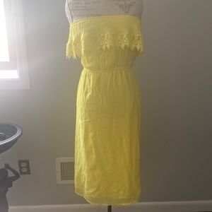 ROW•A Yellow Strapless Dress /swimwear Size Small